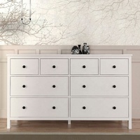 Commode de rangement en bois pour salon et chambre à coucher, meuble blanc avec 8 tiroirs