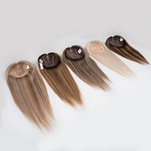 Topper capillaire à couverture complète 3x5 en dentelle mono, trame machine, nœuds invisibles, en stock, postiche à clipser en cheveux humains pour femmes - Product Image 5