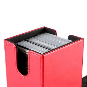 Caja de Cartas de Piel Sintética Roja con Bandeja para Dados, Almacenamiento Portátil para Cartas Coleccionables y Dados, Organizador de Juegos de Mesa de Estrategia - Product Image 3