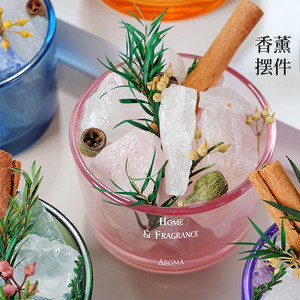 Aroma Crystal Stone <b>Diffuser</b> With Dried Flowers And Herbs <b>For</b> Home Fragrance Decor 90 120 Days Lasting Scent - Product Image 1