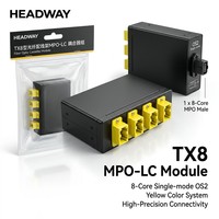Module cassette HEADWAY 8 cœurs MPO vers LC Duplex, monomode OS2, 1x MPO mâle vers 4x LC, panneau de brassage fibre optique TX8