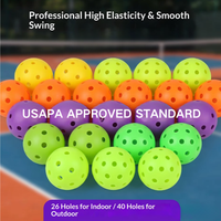 Ballons de pickleball monobloc rotomoulés en PE de qualité supérieure, 74 mm, pour intérieur/extérieur, vente chaude aux États-Unis, vente en gros directe usine, entraînement extérieur