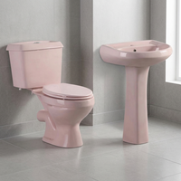 Lybia sanitaire céramique Nigeria salle de bains cuvette de toilette piédestal bassin ensemble pour Suite pays africains