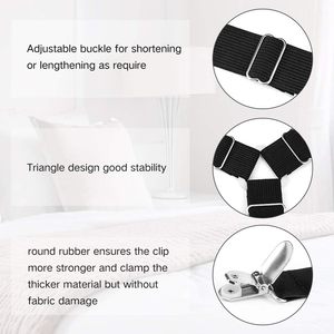Sangles de maintien de draps multifonctionnelles écologiques en gros, clips réglables croisés, bande élastique pour fixer les draps-housses - Product Image 2