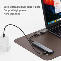 Ordinateur concentrateur 7 en 1 avec concentrateur multiple Adaptateur de ports USB Type c Station d'accueil portable Dock d'extension de port 7 en 1