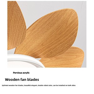 Ventilador de Techo LED de 3 Aspas Estilo Bosque con Lámpara, Control Remoto, Intensidad Regulable, Frecuencia Variable, Viento Fuerte, Iluminación Lateral, para Dormitorio y Hogar - Product Image 5