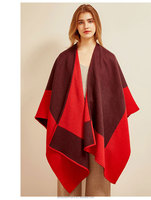 Châle en pure laine d'hiver avec logo brodé personnalisé, marque de créateur, mode de luxe, cape en laine chaude pour femmes, ponchos