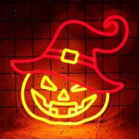 Insegna Luminosa al Neon di Halloween: Cappello da Strega e Jack-o'-Lantern per Feste e Decorazioni Domestiche