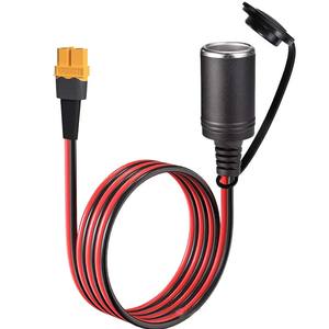 XT60 Vrouwelijke naar Auto Sigarettenaansteker Vrouwelijke Aansluitkabel Assemblage 12AWG UL2468 PVC Draad voor Draagbare Zonne-energie Centrale - Product Image 1