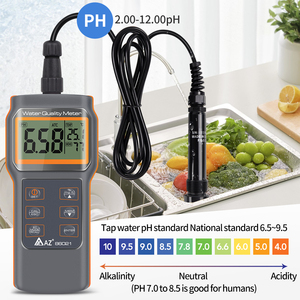 AZ86021 เครื่องตรวจจับออกซิเจนที่ละลายน้ำ เครื่องวัดค่า PH สำหรับการเพาะเลี้ยงสัตว์น้ำ เครื่องมือวัดอเนกประสงค์ -5~60C AZ86021 หน้าจอ LCD ขนาดใหญ่ - Product Image 2