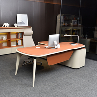 Bureau de bureau de luxe en cuir Pu de style moderne, mobilier de bureau, table de direction et de patron