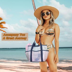 Bán Buôn Thời Trang Phong Cách Sang Trọng Của Phụ Nữ Đầy Màu Sắc Tùy Chỉnh Vai Túi Công Suất Lớn Lưới Túi Bãi Biển Cho Phụ Nữ - Product Image 2