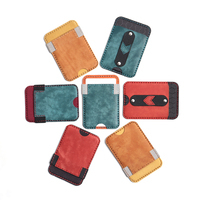 Dompet tempat kartu magnetik, dompet belakang ponsel Slot kulit dengan tempat kartu untuk iPhone Samsung