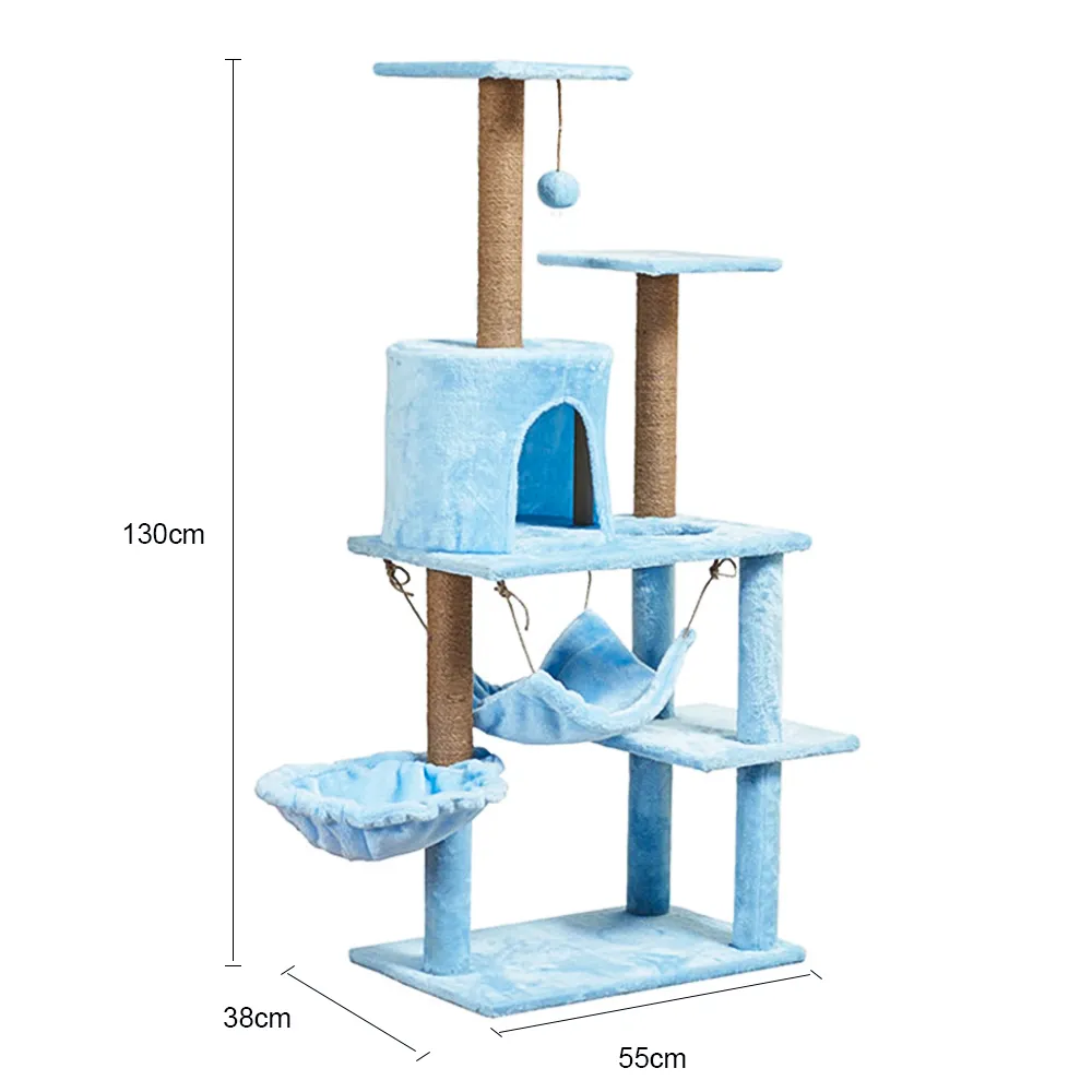 wholesale custom cat scratch post tree scratcher korea cat play condo customized tree tower with hammock bed