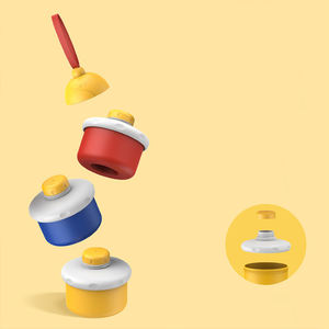 Boîte de distribution de <span class=keywords><strong>lait</strong></span> en <span class=keywords><strong>poudre</strong></span> pour bébé en PP empilable à trois couches Poignée Compartiments indépendants Design simplifié 0-12 mois Sans BPA - Product Image 4