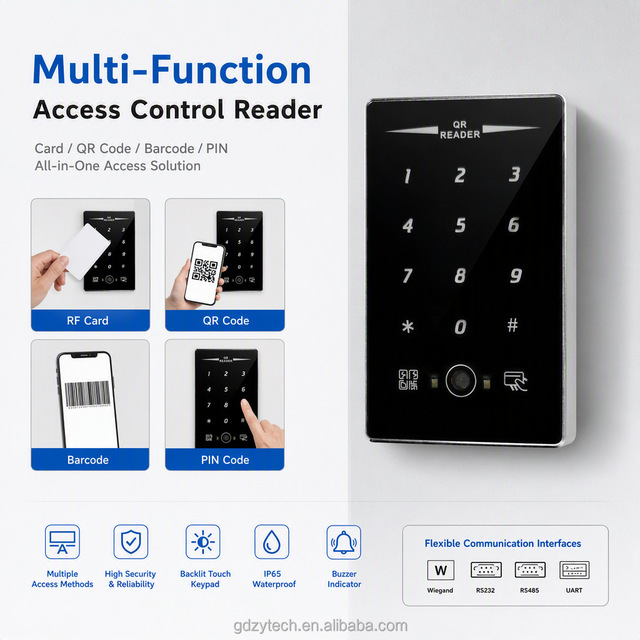 Outdoor Waterproof Metal RFID Wiegand 26 34 QR Code Reader 125Khz ID Card Proximity QR Code Reader NFC Door Access Control
