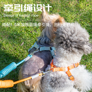 Nuevo estilo de correa para perros, tipo chaleco, arnés para mascotas, correa de pecho reflectante y transpirable para gatos, cuerda para pasear perros, venta al por mayor - Product Image 4