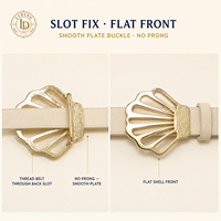 Boucle de ceinture pour femme en forme de coquillage, dorée, ajourée, style côtier, pour l'été et la plage, OEM