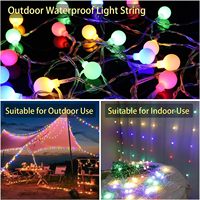 Guirlande lumineuse LED RGB multicolore givrée en forme de globe pour fête de Noël, terrasse, chambre d'enfant, décoration intérieure, avec télécommande, certifiée UL, à brancher