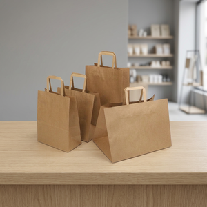 Custom Logo High Quality Kraft <b>Paper</b> <b>Bags</b> for Craft Gift & Shopping-Disposable Classic Style 90 GSM - Product Image 4
