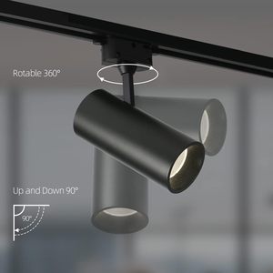 ไฟสปอตไลท์ติดราง LED แบบปรับหมุนได้ 30 วัตต์ สำหรับภายในอาคาร วัสดุอลูมิเนียมอัลลอยด์ ป้องกันแสงสะท้อน อุณหภูมิสี 3000K/4000K CRI 80 IP20 - Product Image 2