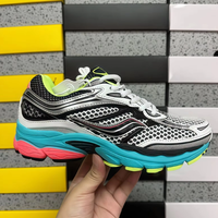 Chaussures de course d'extérieur Saucony haut de gamme, absorption des chocs, résistantes à l'usure, semelle épaisse, baskets Saucony 9 argentées