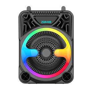 GENCE para Altavoz de Karaoke con Micrófono, Micrófono con Bajos, Iluminación con Ranura para Tarjeta, Boombox Portátil, Carro de DJ para Fiestas Musicales - Product Image 5