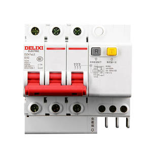 Disjoncteur industriel Delixi DZ47SLE 380V 3P avec dispositif de protection contre les fuites, type D, disjoncteurs triphasés - Product Image 1