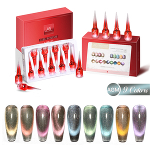 ชุดทำเล็บเจลลายตาแมวพร้อมโลโก้สั่งทำ สีนู้ด ชมพู แดง น้ำตาล กลิตเตอร์ ชุดทำเล็บเจลแบบลอกได้ ใช้กับหลอด UV/LED สำหรับทำเล็บเองที่บ้าน - Product Image 4