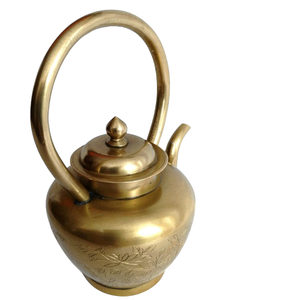 Bouilloire contemporaine en métal en laiton pour la maison, le jardin, le thé et le café, bouilloire pour la maison, le petit déjeuner et la table - Product Image 3