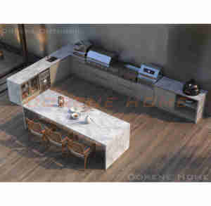 2025 dorenefot vendita Premium pietra cucina all'aperto isole con Built-In barbecue Grill e copertura integrata per giardino squisito - Product Image 3