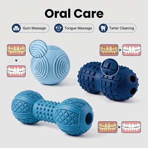 Custom Durable Rubber Chew Toys for Dogs Medium Size Solid Color Interactive Play Balls and <b>Dumbbell</b> Shape Design - Product Image 4