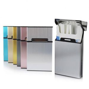Mini Cigarette Box Amazon Hot Thin Fashion Pipe Creative Personality Cigarette Case Slim Metal Box Aluminum Gift Box