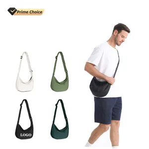 BSCI borsa a tracolla con tracolla all'ingrosso personalizzata da donna borsa a tracolla con cinturino spesso da uomo Mini grande borsa a mezzaluna in Nylon medio grande