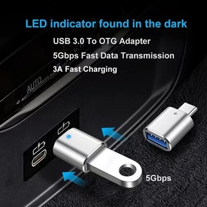 Adaptador <span class=keywords><strong>USB</strong></span> <span class=keywords><strong>C</strong></span> a <span class=keywords><strong>USB</strong></span> OTG <span class=keywords><strong>USB</strong></span> <span class=keywords><strong>C</strong></span> macho a USB3.0 hembra adaptador OTG convertidor con LED para Samsung Xiaomi <span class=keywords><strong>MacBook</strong></span> <span class=keywords><strong>Pro</strong></span> adaptadores - Product Image 3