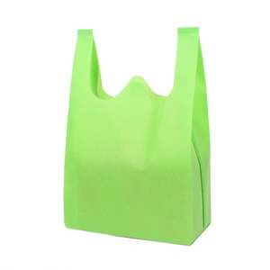 Sac en tissu non tissé personnalisé bleu pour supermarché, type gilet, pour courses - Product Image 4