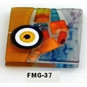 Aimant de réfrigérateur Evil Eyes en verre de 5x5 cm Aimant décoratif unique et élégant - Product Image 1