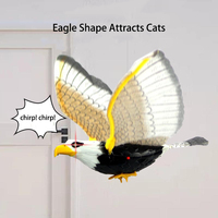 Simulation d'oiseau volant électrique jouet interactif pour chat pour porte suspendue un grand jouet oiseau volant avec ailes