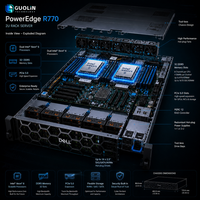 재고 있음 도매 새 정품 델 파워엣지 R770 2U 듀얼 소켓 랙 서버 인텔 제온 6 DDR5 NVMe 8TB 엔터프라이즈 서버