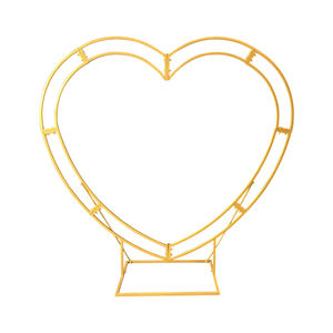 Shiny Gold Metal Heart Shape Arch 6.56ft Height Love Arch Flower Wedding <b>Party</b> Events Wedding <b>Backdrop</b> - Product Image 4