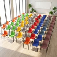 Chaise d'école empilable robuste pour étudiants en plastique PP avec tablette d'écriture pliable intégrée