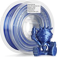 Filamen PLA Silk Candy 1.75mm Perubahan Warna Cepat Lapisan Kilap Gradasi Pelangi Bahan Cetak 3D 1KG untuk Kebanyakan Printer FDM