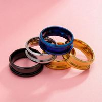 Günstiger RTS Großhandel 8mm Wolfram-Keramik-Titan-Edelstahl-Silber Herrenring Rohling für Einlage-Schmuck