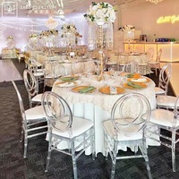Chaises Chiavari Phoenix en résine plastique transparente pour mariage, événement, hôtel, salle à manger, utilisation en extérieur, style Tifany, chaise Typhani