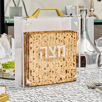 Boîte à Matzah Pratique en Lucite, Boîte à Biscuits Non Levés en Acrylique, Boîte à Biscuits en Acrylique, Indispensable pour la Pâque