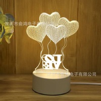 Lampe de nuit LED 3D personnalisée, lampe de table en acrylique alimentée par USB pour la chambre des enfants, cadeaux d'anniversaire et de fêtes