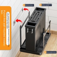 Support mural en acier inoxydable pour couteaux, organisateur de couverts sans perçage, porte-couteaux, support pour baguettes, support pour planche à découper, rangement