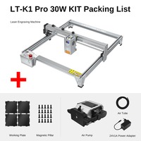 Machine de découpe et de gravure laser CNC en métal LASER TREE K1 PRO 30W 4040 avec assistance pneumatique pour acrylique, cuir, contreplaqué