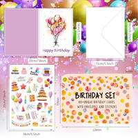 Lot de 50 cartes d'anniversaire DIY INS à pliage en deux, cartes de vœux, cartes de félicitations, décoration pour anniversaire, mariage, Noël