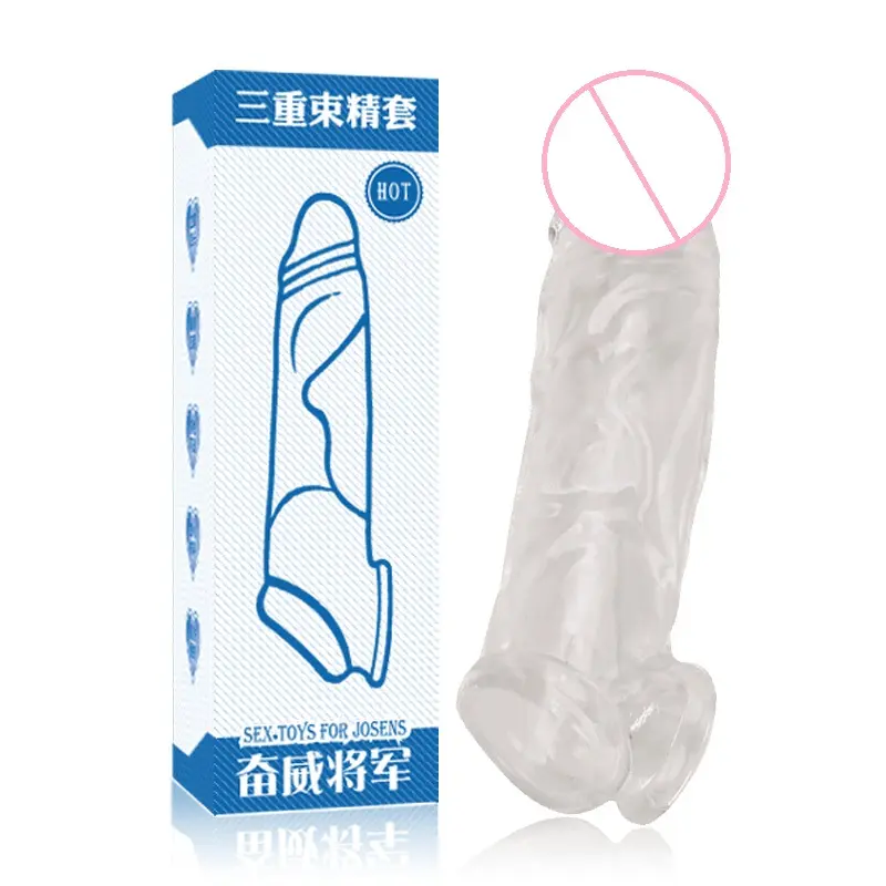 Preservativi realistici della manica del pene del giocattolo del sesso del Tpe medico molle di vendita calda per l'eiaculazione di ritardo maschile